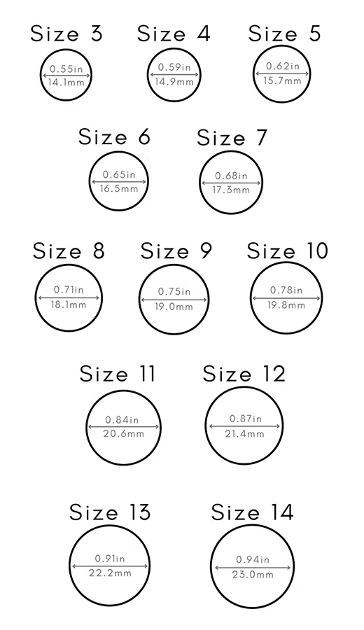 Engagement Ring Size Chart | Simply Diamonds